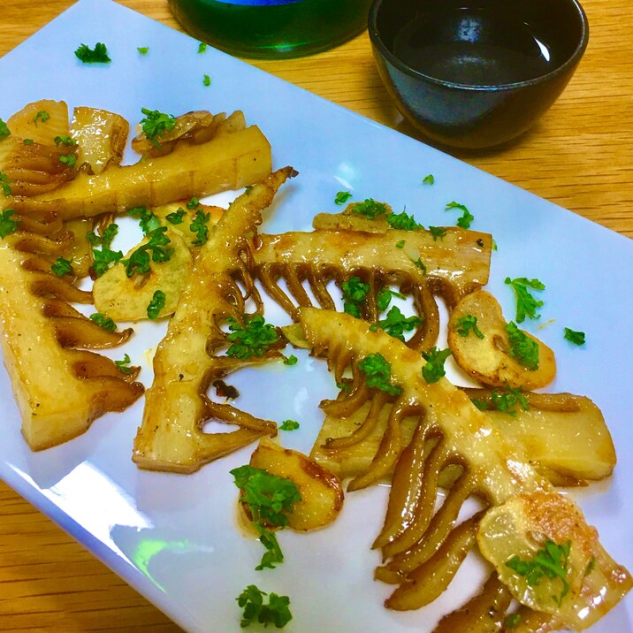 ★おつまみ★ たけのこのガーリックバター醤油炒め!
